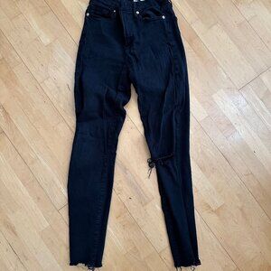 Good American Good Waist Black Skinny Jeans | Size 0